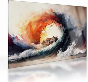 Obraz na szkle - W wirze powodzi, akwarela (70x50 cm)