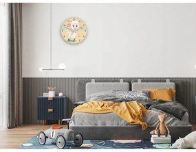 Zegar na ścianę cichy do pokoju dziecięcego drewniany nowoczesny owieczka