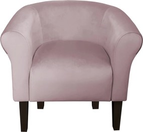 Fotel Milo tkanina Welur wygodny fotel tapicerowany do salonu i sypialni : Kolor nogi - Venge, Kolor tkaniny - VELVET - MG55, Wysokość nogi - 20 cm
