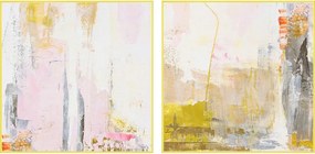 Obrazy drukowane z ręcznie malowanymi elementami na płótnie z ramą w zestawie 2 szt. 41,5x41,5 cm New Age Yellow – Malerifabrikken