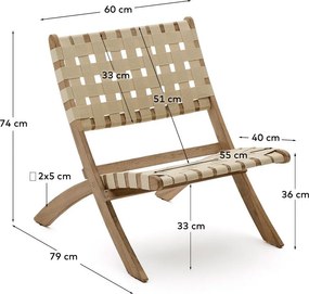 Drewniany fotel ogrodowy w naturalnym kolorze Chabeli – Kave Home