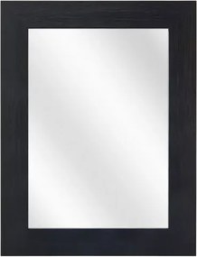 Czarne lustro wiszące w drewnianej ramie E6-T66