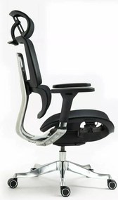 Czarny ergonomiczny fotel do biura Winner Lux, zgodny z normą BHP