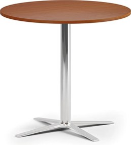 Stolik kawowy AURA, średnica 60 cm, chrom podstawa, czereśnia