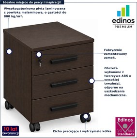 Klasyczny kontenerek z szufladami na kluczyk pod biurko wenge E9-B41