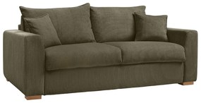 Zielonobrązowa sztruksowa rozkładana sofa 225 cm Augustin – Bobochic Paris