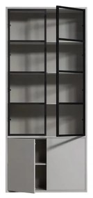 Jasnoszara witryna z litego drewna sosnowego 101x230 cm Basic – vtwonen