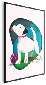 Plakat Pies i piłka 21x30 cm z ramą czarną bez marginesu ARTGEIST B