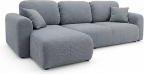 Stylowy narożnik rozkładany lewostronny BINGO L 245x148x87 cm w tkaninie Pop 14 szarej