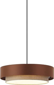 Nowoczesna lampa wisząca ciemny brąz z taupe 50 cm 3-źródła światła - Drum Duo
