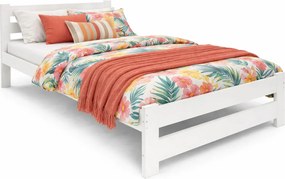 Białe dwuosobowe łóżko skandynawskie 160x200 R1-G10