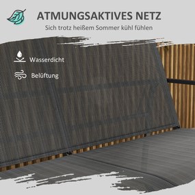 Zestaw mebli ogrodowych Outsunny 4-częściowy, zestaw ogrodowy z 1 dwuosobową sofą, 2 krzesłami, 1 stolikiem kawowym, zestaw wypoczynkowy, meble balkonowe do tarasu, siatka, czarne