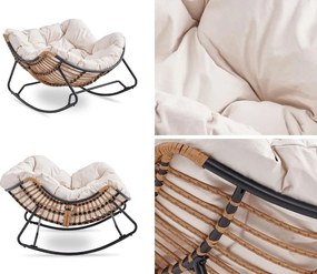 Bujany fotel ogrodowy z poduszką Elton, beżowy