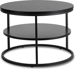 Stolik Kawowy z Półką BEST 70 cm Czarny Loft