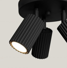 Plafon trzypunktowy KARBON 3P czarny okrągły SOLLUX  LIGHTING