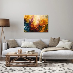 Obraz na szkle - Abstrakcyjny obraz kwiatów (70x50 cm)