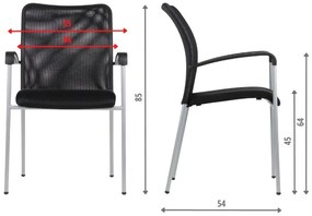 Krzesło biurowe HN-7501 czarne/aluminium STEMA