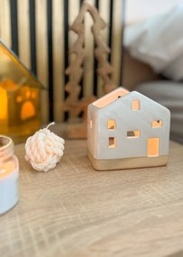 Świecznik ceramiczny OPEN HOUSE 11 cm biały
