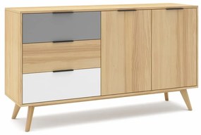 Niska komoda z drewna sosnowego 140x81 cm Elfa – Marckeric