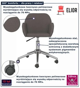 Ciemnoszary fotel obrotowy do biurka F6-F11