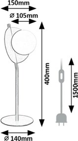 Rabalux 74221 designerska lampa stołowa Jules, G9, 1x maks. 5 W, IP20