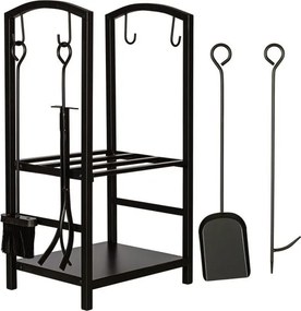 Stylista Stojak na drewno opałowe z akcesoriami