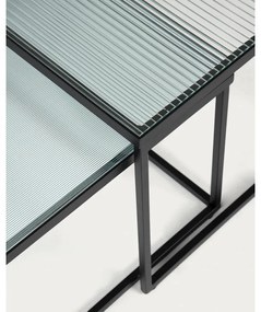 Czarne szklane stoliki zestaw 2 szt. 55x100 cm Akemi – Kave Home