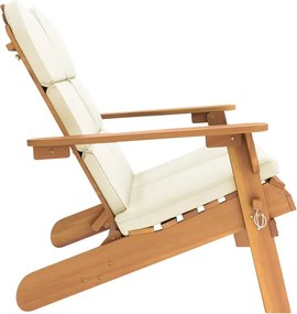 Drewniana ławka ogrodowa z oparciem kremowy E9-M29