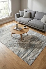 Szaro-niebieski dywan z przetarciami M2-R99