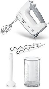 Mikser Bosch MFQ36440 450W 5 prędkości z trzepaczkami, hakami ze stali nierdzewnej i miarką z pokrywką