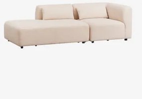 Sofa Modułowy Narożny 2-częściowy Z Lewym Szezlongiem Fogler Tkanina Baranek Boucle Kremowy Beż - Sklum
