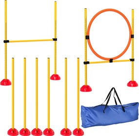 PawHut 3-częściowy Wypełnialny Zestaw Agility dla Psów do Treningu Zręczności z Słupkami Slalomowymi