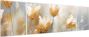 Obraz - Malowanie tulipanów (170x50 cm)