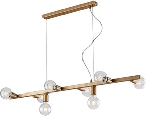 Lampa wisząca Fabian z czarnego i złotego lakierowanego żelaza, 8 świateł, dł. 121 x 16 cali, BL293-8-OR