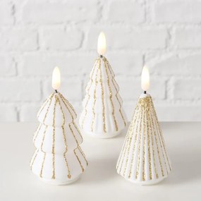 Świeca w kształcie choinki ze sztucznym płomieniem TORIS, 12 cm