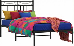 Czarne metalowe łóżko pojedyncze 90x200 cm S7-A94