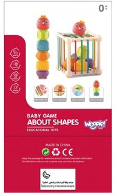 Woopie baby elastyczna kostka sensoryczna sorter dla dzieci zwierzątka + grzechotka 7 el.