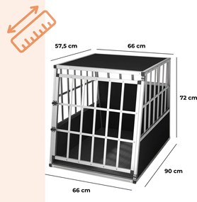 Transporter dla psa BRUNO, 66x90x72cm, srebrna/czarna Jurhan
