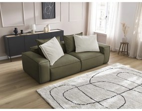 Zielona sofa z imitacji skóry 260 cm Boheme – Bobochic Paris