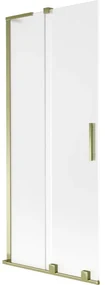 Mexen Velar L parawan nawannowy 2-skrzydłowy rozsuwany 80 x 150 cm, szron, złoty - 896-080-003-31-50