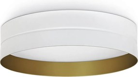 Lampa sufitowa VORADA w stylu nowoczesnym - ?r. ø90 cm - LED COB AC 29W - 4000 lm Y 3K - IP20 - syntetyczny plisowany klosz wst?gowy - stal i biel