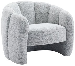 Fotel muszla z szarą szenilową tapicerką - DELIPO
