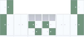 Zestaw mebli do pracowni szkolnych Blox Colours 19, fronty pastelowe zielone