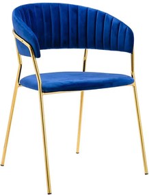 Krzesło ciemnoniebieskie w stylu glamour R5-A89