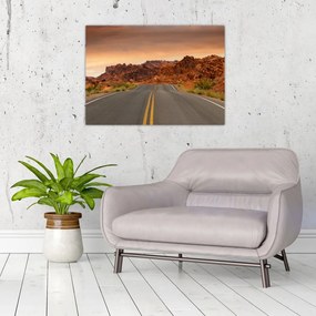 Obraz na szkle - droga w górach (70x50 cm)