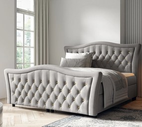 Jasnoszare łóżko kontynentalne 5 rozmiarów W2-W18