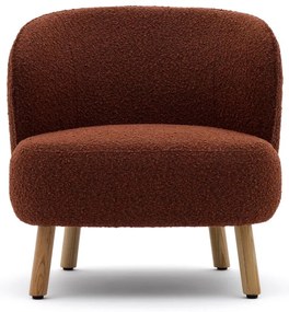 Fotel z materiału bouclé w kolorze terakoty Ulit – Kave Home
