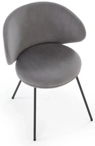 Krzesło tapicerowane K587 VELVET szare  HALMAR