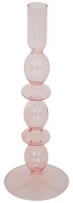 Świecznik na długą świecę, szklany, 25,7 cm