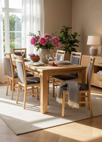 Krzesło drewniane tapicerowane klasyczne dąb artisan + grafit S2-R26